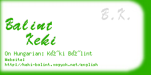 balint keki business card